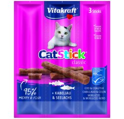 VITAKRAFT CAT STICK MINI TRESKA/TRESKA TMAVA 3 KS, 18 G, 2424003