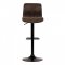 AUTRONIC AUB-806 BR3 Židle barová, hnědá látka v imitaci broušené kůže, černá podnož, výškově stavitelná