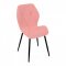 AUTRONIC CT-285 PINK2 Židle jídelní, růžová látka, černé kovové nohy