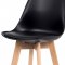 AUTRONIC CTB-801 BK barová stolička plast, sedák čierna ekokoža/nohy masív prírodný buk