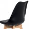 AUTRONIC CTB-801 BK barová stolička plast, sedák čierna ekokoža/nohy masív prírodný buk