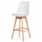 AUTRONIC CTB-801 WT barová stolička plast, sedák biela ekokoža/nohy masív prírodný buk