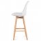 AUTRONIC CTB-801 WT barová stolička plast, sedák biela ekokoža/nohy masív prírodný buk