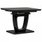 AUTRONIC HT-430 BK Jedálenský stôl 110+40x75 cm, čierna 4 mm sklenená doska, MDF, čierny matný lak