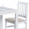AUTRONIC JAGUAR WT Jedálenský set 1+2, stôl 69 x 69 x75 cm, masíiv kaučukovník, biely mat, sivé látkové sedáky