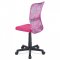 AUTRONIC KA-2325 PINK kancelárska stolička, ružová mesh, plastový kríž, sieťovina motív