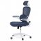 AUTRONIC KA-Y337 BLUE Kancelářská židle, tmavě modrá síťovina, bílý plast, plastový kříž, kolečka na tvrdé podlahy