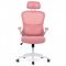 AUTRONIC KA-Y337 PINK Kancelářská židle, růžová síťovina, bílý plast, plastový kříž, kolečka na tvrdé podlahy
