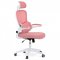 AUTRONIC KA-Y337 PINK Kancelářská židle, růžová síťovina, bílý plast, plastový kříž, kolečka na tvrdé podlahy