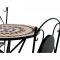 AUTRONIC US1200 SET Zahradní set, stůl + 2 židle, s keramickou mozaikou, kovová konstrukce, černý matný lak.