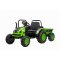 Elektrický Traktor POWER s vlečkou, zelený, Pohon zadných kolies, 12V batéria, Plastové kolesá, široké sedadlo, 2,4 GHz Diaľkový ovládač, Jednomiestne, MP3 prehrávač, LED Svetlá