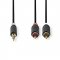 NEDIS ND-CABW22200AT10 STEREO AUDIO KABEL, 3,5MM, KONEKTOR, 2X RCA KONEKTOR, POZLATENY, 1M