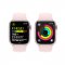 APPLE WATCH SERIES 9 GPS + CELLULAR 41MM PINK ALUMINIUM CASE WITH LIGHT PINK SPORTBAND-S/M,MRHY3QC/A