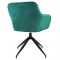 KONDELA Otočná stolička, zelená Velvet látka/čierna, VELEZA NEW