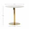 KONDELA Jedálenský stôl, svetlý mramor/gold chróm - zlatý, priemer 80 cm, LAMONT